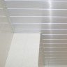 (86_С) Размер 2,05 м. x 2 м. - Качественный реечный потолок Cesal Белый Жемчуг в комплекте