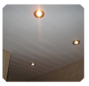Алюминиевый реечный потолок белый матовый с белой вставкой в комплекте - Размер 1,8 м. x 1,8 м.