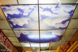 Зеркальный потолок "Синее небо"