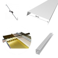 (10S_4) Размер 2,2 м. x 2 м. - Алюминиевые подвесные потолки 10 см. белые матовые в комплекте