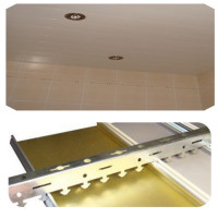 Железный реечный потолок с подвесной системой - Размер белого матового комплекта 3 м. х 3 м.