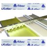 Реечный потолок Албес - Бежево-зеленый штрих на белом 4000x85