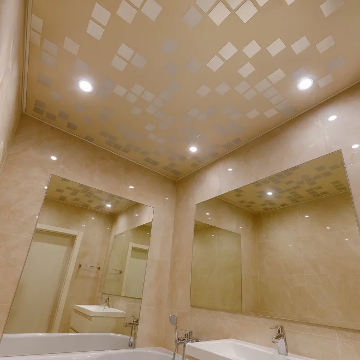Кассетный потолок Cesal 300×300 Мозаика золотая 038 — комплект 2.7 × 2.0 м