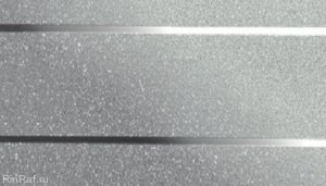Реечный потолок Албес - Серебристый металик с металлической полосой 3000x135