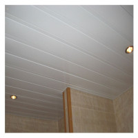 Размер 2,1 м. x 1,73 м. - Качественный реечный потолок Cesal белый матовый с белой вставкой в комплекте