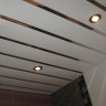 Реечный потолок белый с хром вставкой в ванную - Размер 1,2 м. х 1,2 м.