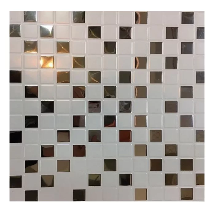 Кассетный потолок Cesal 300×300 Мозаика белая 051D объёмная — комплект 2.1 × 1.8 м