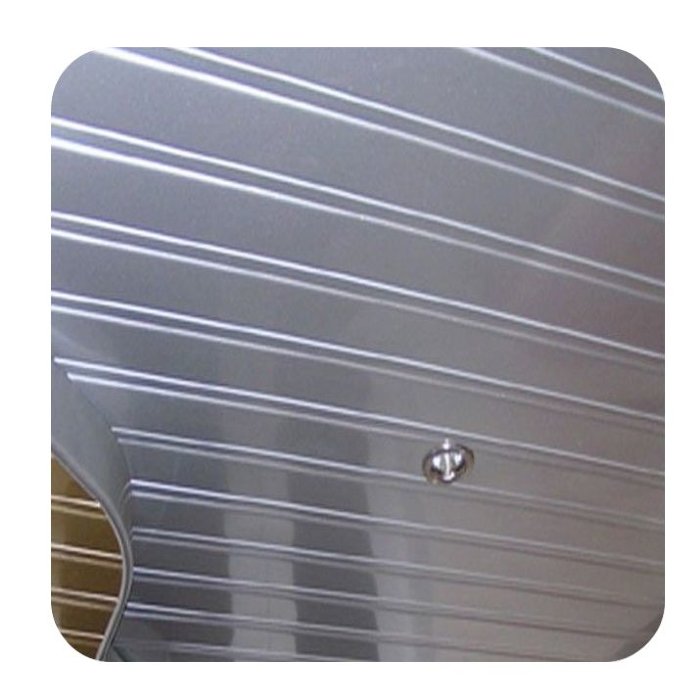 Реечный потолок в ванну комплект металлик со вставкой металлик - размер 2х2 м
