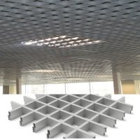 Решетчатый потолок грильято - Cesal Эконом белый гл. 150х150х37 мм