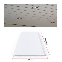 Пластиковый потолок на кухню - Белый матовый 3000x250х8
