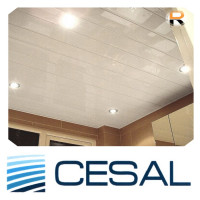 (18_C) Алюминиевые подвесные потолки Cesal Белый Жемчуг в комплекте - Размер 1,69 м. x 1,9 м.