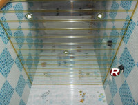 Качественный реечный потолок Cesal супер хром и вставка золото в комплекте- Размер 2,7 х 1,5 м
