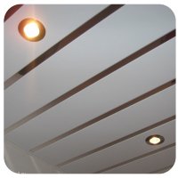 Реечный потолок белый с хром вставкой в комплекте - Размер 2,20 м. x 2 м