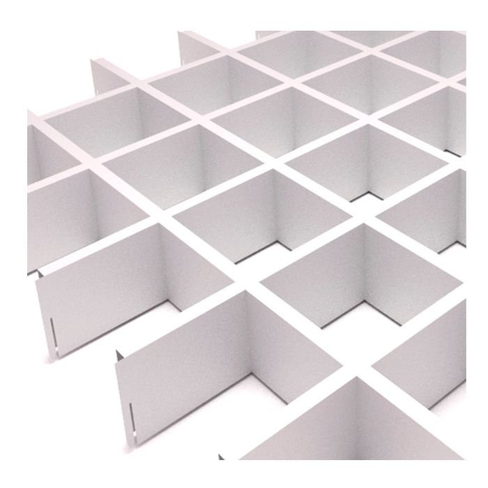 Потолок грильято Албес 75х75 - Светлый матовый А902 rus h40/b10