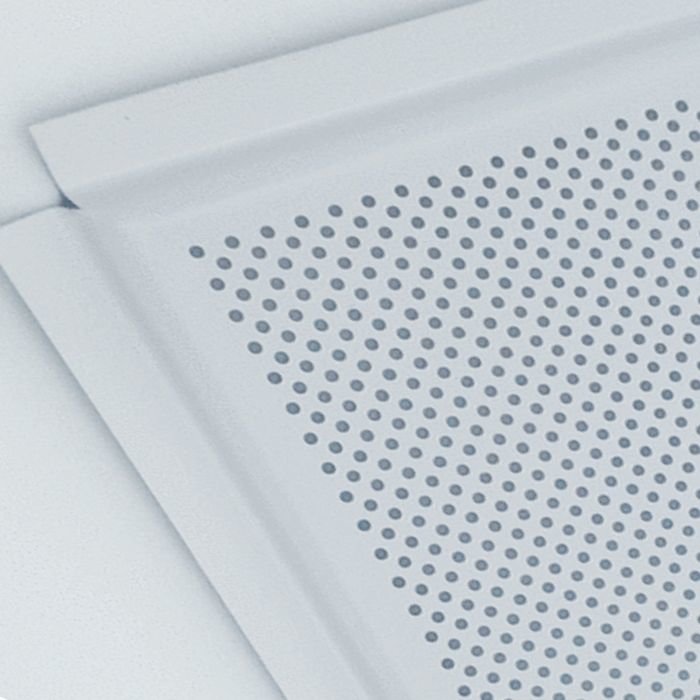Кассетный потолок Албес 600×600 AP600A6/Т-15 — белый перфорированный алюминиевый