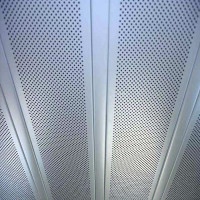 Алюминиевый реечный потолок Перфорированный белый матовый 15 см. с белой вставкой в комплекте - Размер 2,1 м. x 2 м.