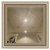 Заказать реечный потолок белый матовый с хромированной вставкой в размер помещения - Периметр размер 2,2 м. х 1,77 м.