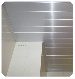 Реечный потолок Cesal для ванной комнаты металлик - Размер 1,5 м. х 1,4 м.