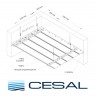 Мощный комплект потолка д/ванной Cesal белый матовый - Размер 1,94 м. х 2 м