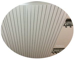 Комплект реечных потолков Албес S-150 для ванной комнаты 1,48х1,38 м белый с зеркальной полосой