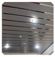 Качественный реечный потолок в комплекте металлик с хром вставкой - Размер 1,4 м. х 2 м.