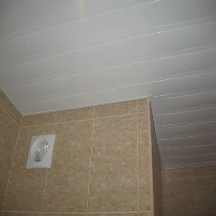 Размер 2,2 м. x 1,9 м - Алюминиевый реечный потолок Албес белый матовый с белой вставкой в комплекте