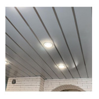 Качественный реечный потолок белый с металлик вставкой - Размер 1,25 м. х 1,25 м.