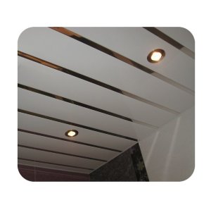 Комплект реечного потолка Албес для туалета 1,90х1 м 100AS белый матовый/хром