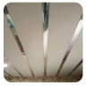 (18_C) Качественный реечный потолок Albes белый матовый с хром вставкой в комплекте - Размер 2,4 м. x 2,75 м.