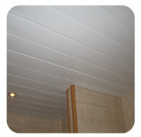  Размер: 2.1 м. х 1.72 м. - Полный реечный потолок белый с белой вставкой в ванну комплект