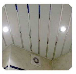 Качественный реечный потолок белый матовый c хром вставкой в комплекте - Размер 2,68 м. x 1,97 м