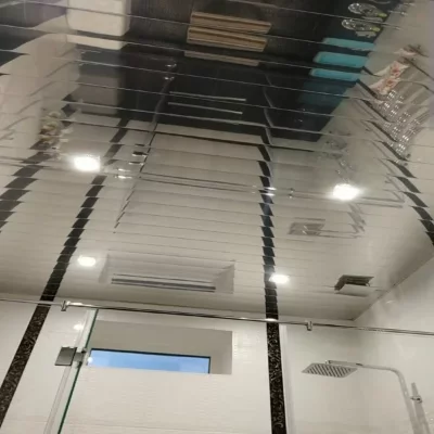 Реечный потолок 1,5 × 1,35 м супер хром без вставки комплект под размер